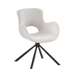 Outlet House Nordic AMORIM Chaise de bureau en tissu bouclette et métal