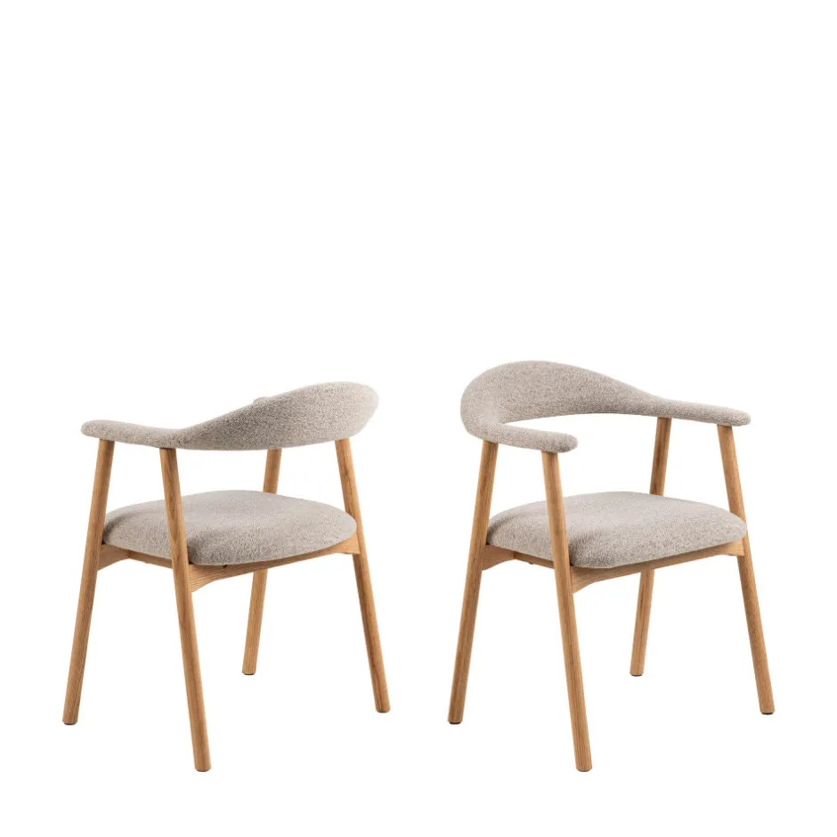 Drawer ANABATE Lot de 2 fauteuils de table en tissu et bois