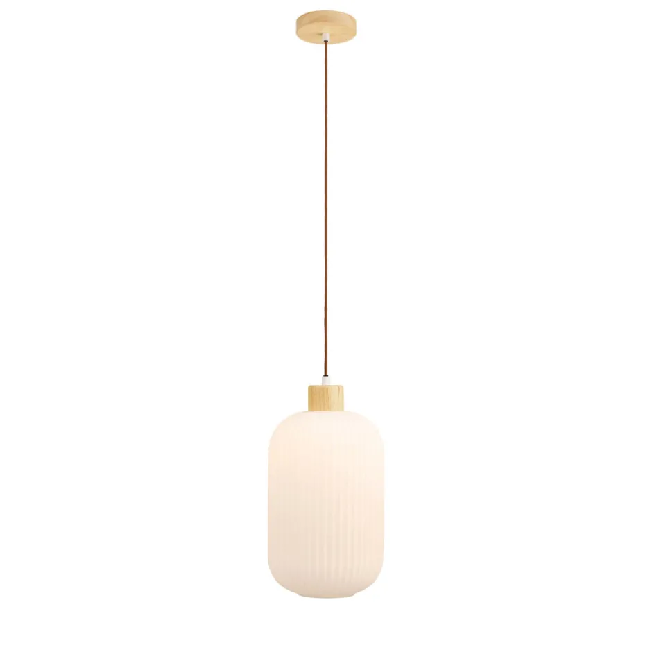 House Nordic ARGALO Suspension en verre et bois 20x38cm