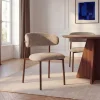 New Drawer ARIA Lot de 2 chaises en tissu pieds effet bois foncé