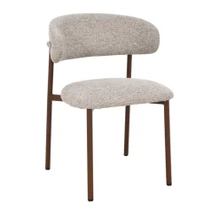 New Drawer ARIA Lot de 2 chaises en tissu pieds effet bois foncé