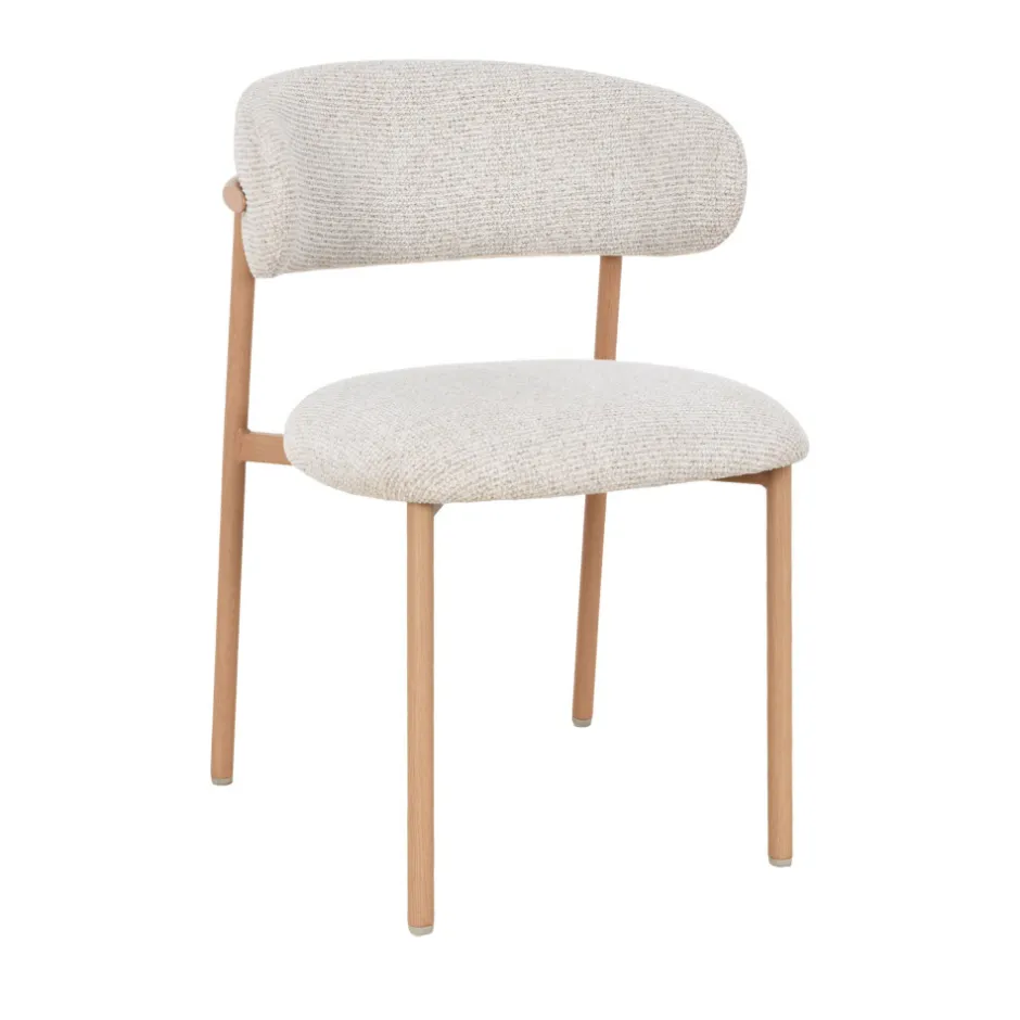 Best Drawer ARIA Lot de 2 chaises en tissu pieds effet bois clair