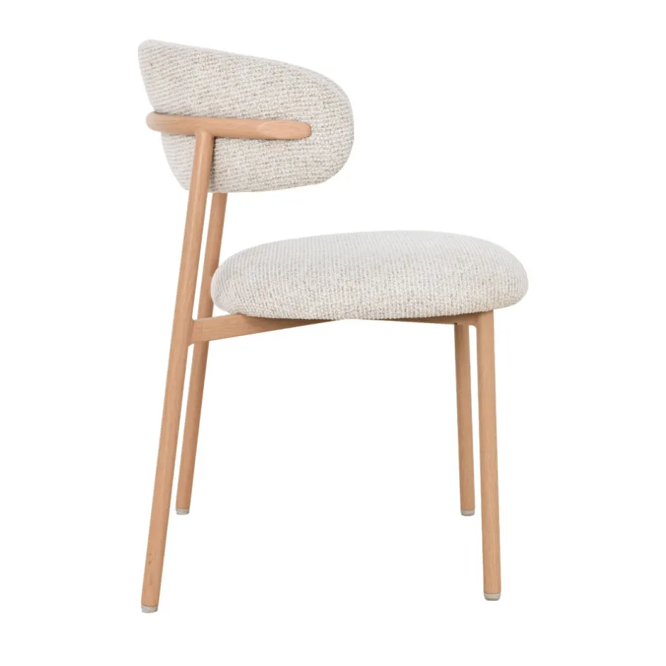 Best Drawer ARIA Lot de 2 chaises en tissu pieds effet bois clair