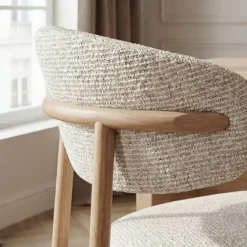 Best Drawer ARIA Lot de 2 chaises en tissu pieds effet bois clair