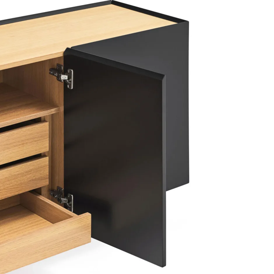 Best Teulat ARISTA Buffet en bois 4 portes 3 tiroirs L165cm