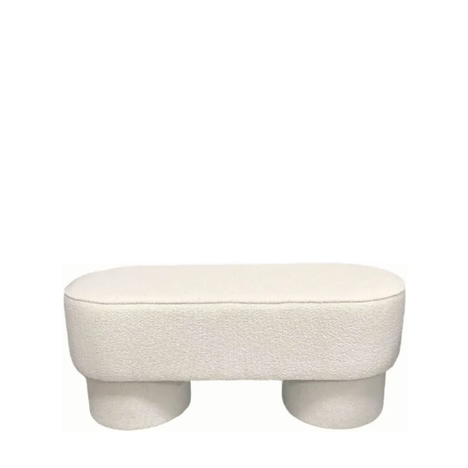 Online Drawer ARLO Banc arrondie en tissu bouclette L92cm