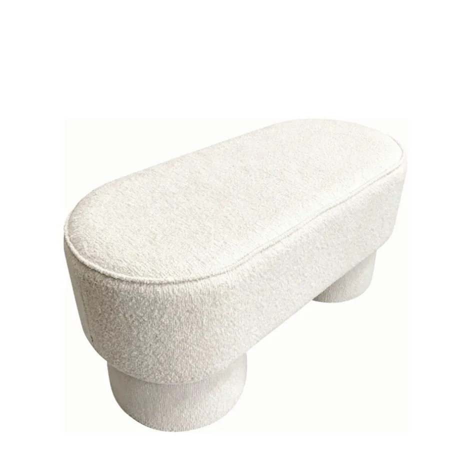 Online Drawer ARLO Banc arrondie en tissu bouclette L92cm