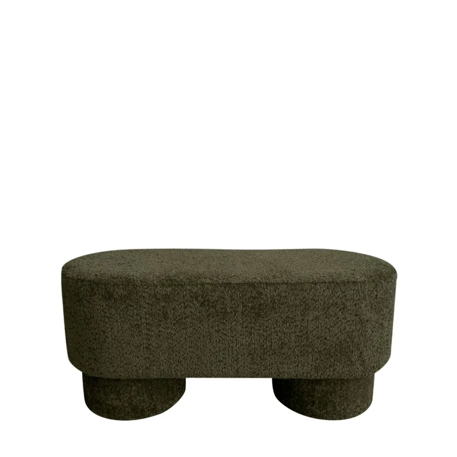 Online Drawer ARLO Banc arrondie en tissu bouclette L92cm