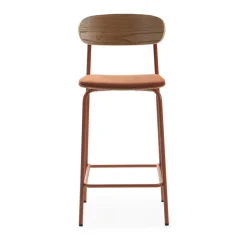 New No name ARNO Lot de 2 chaises de bar en tissu et métal H66cm