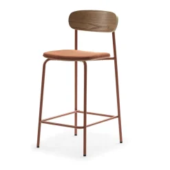 New No name ARNO Lot de 2 chaises de bar en tissu et métal H66cm