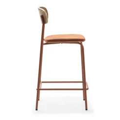 New No name ARNO Lot de 2 chaises de bar en tissu et métal H66cm