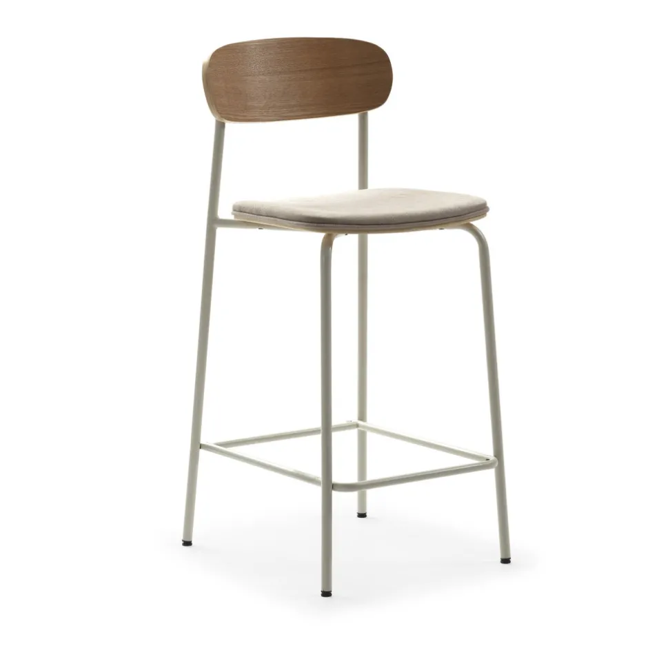 Discount No name ARNO Lot de 2 chaises de bar en tissu et métal H66cm