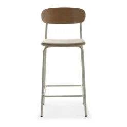 Discount No name ARNO Lot de 2 chaises de bar en tissu et métal H66cm