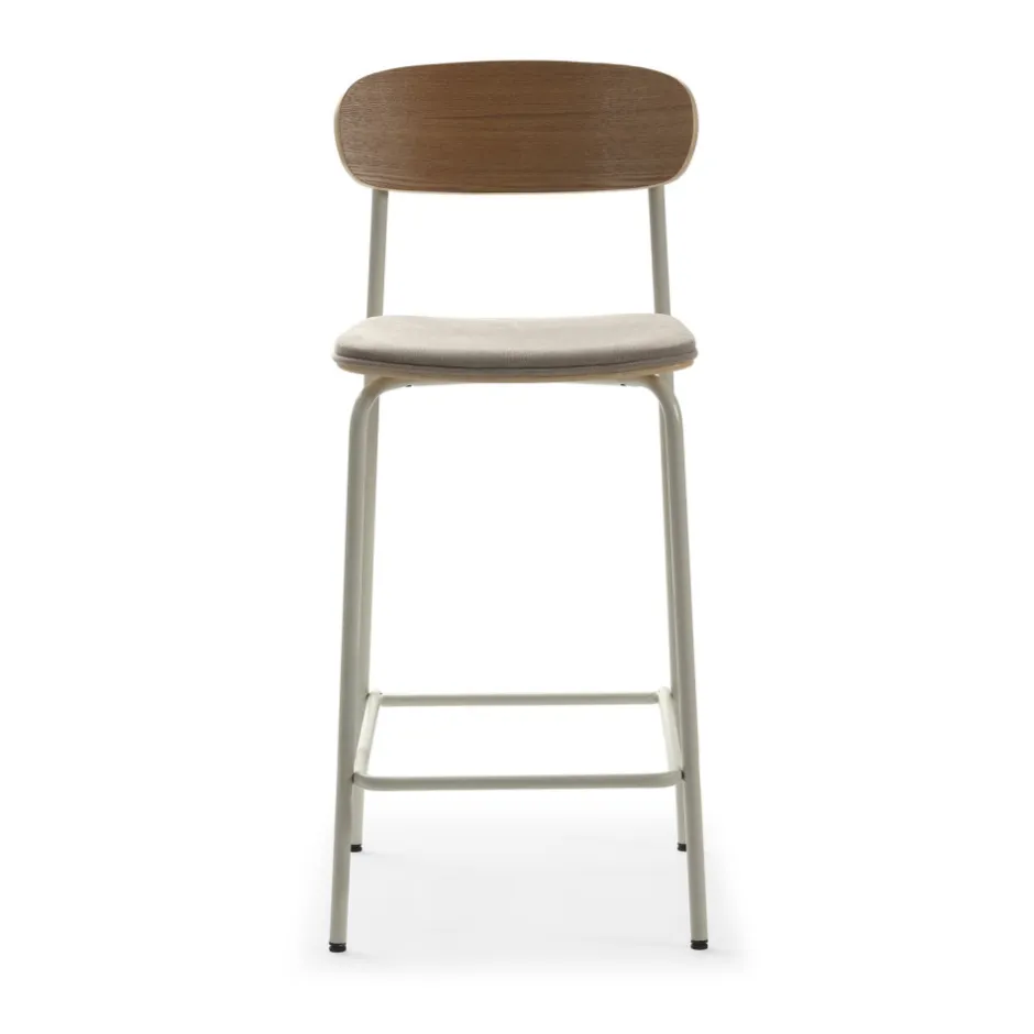 Discount No name ARNO Lot de 2 chaises de bar en tissu et métal H66cm