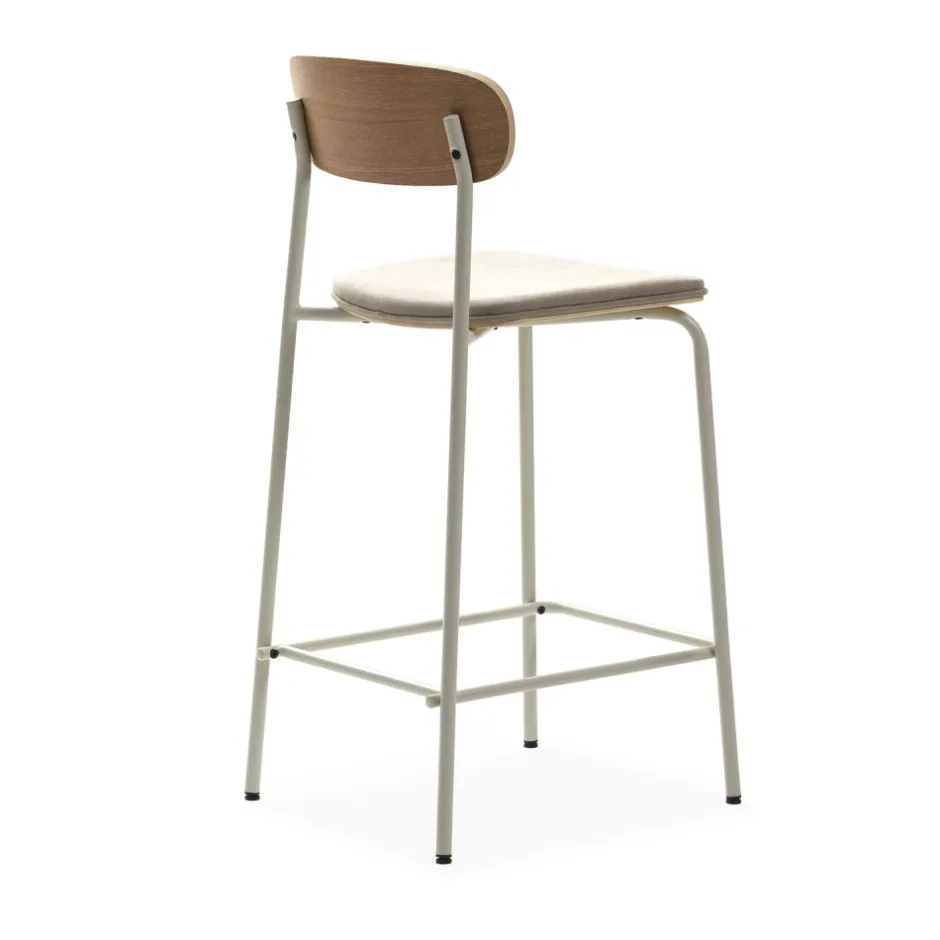 Discount No name ARNO Lot de 2 chaises de bar en tissu et métal H66cm