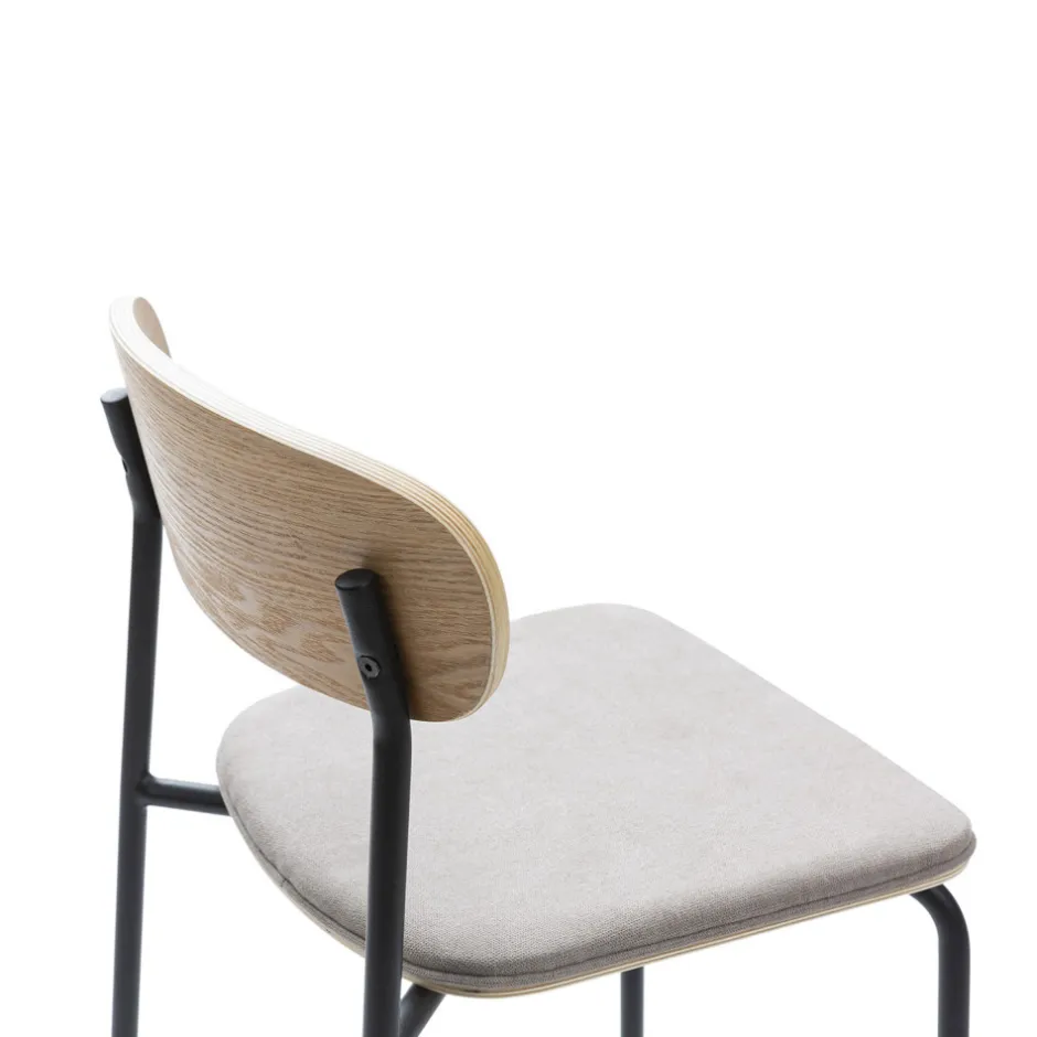 Clearance No name ARNO Lot de 2 chaises de bar en tissu et métal H66cm