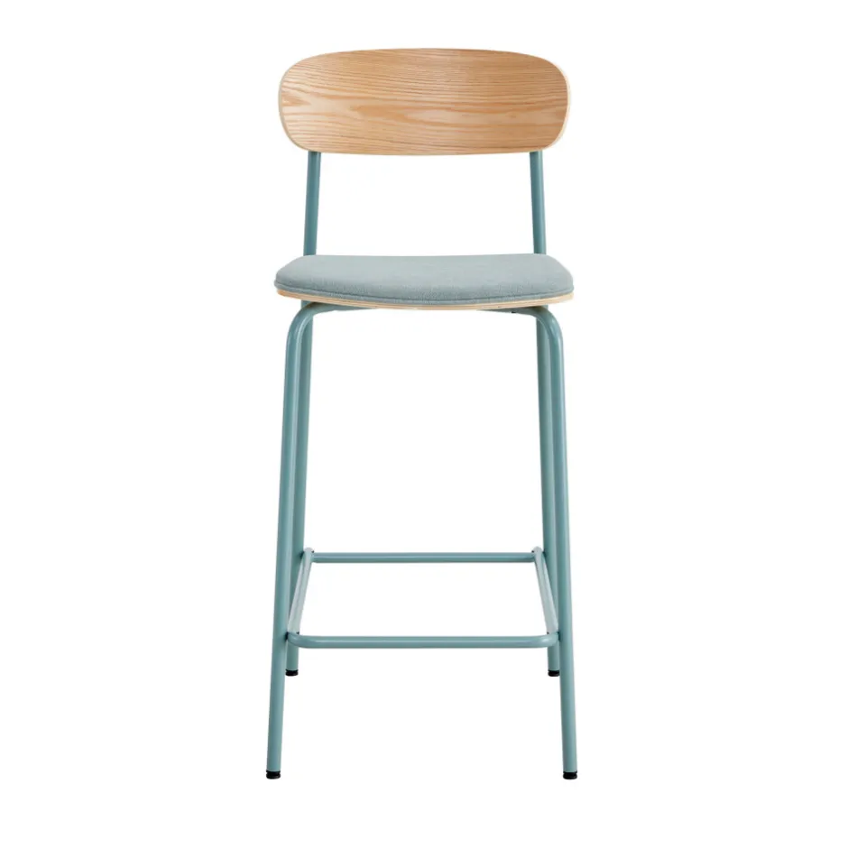Online No name ARNO Lot de 2 chaises de bar en tissu et métal 66 cm