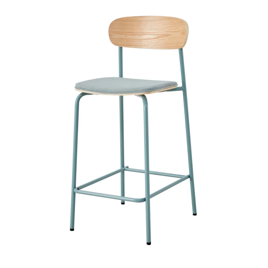 Online No name ARNO Lot de 2 chaises de bar en tissu et métal 66 cm