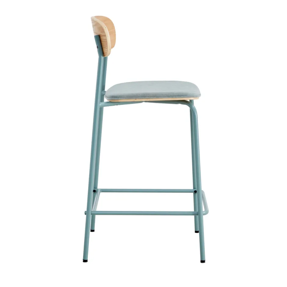 Online No name ARNO Lot de 2 chaises de bar en tissu et métal 66 cm