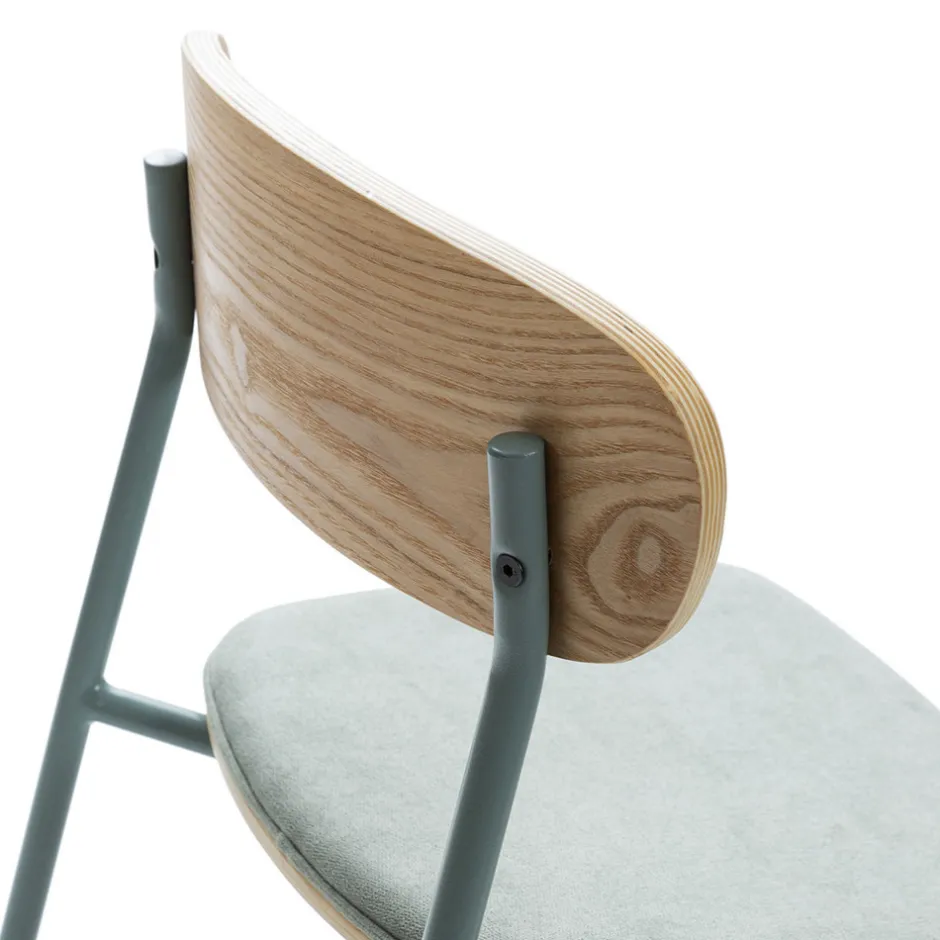 Online No name ARNO Lot de 2 chaises de bar en tissu et métal 66 cm