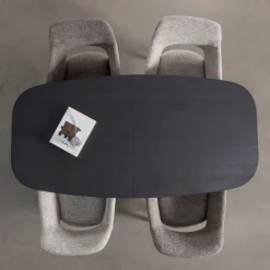 Online Woood ARROS Table à manger extensible ovale 8 à 10 personnes en bois et métal