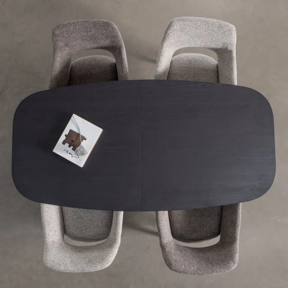 Online Woood ARROS Table à manger extensible ovale 8 à 10 personnes en bois et métal