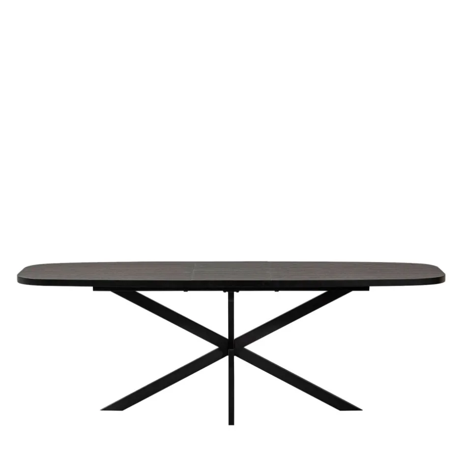 Online Woood ARROS Table à manger extensible ovale 8 à 10 personnes en bois et métal