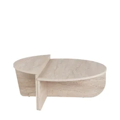 New Drawer ASYA Lot de 2 tables basses effet travertin