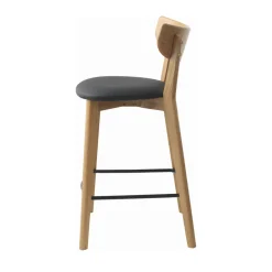 New No name AUDE Lot de 2 chaises de bar en bois et simili H67cm