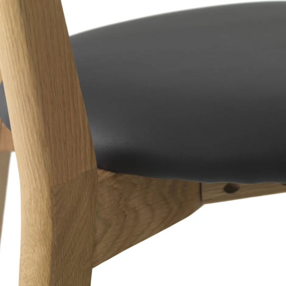 New No name AUDE Lot de 2 chaises de bar en bois et simili H67cm