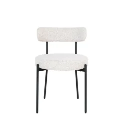 Clearance House Nordic BADALONA Lot de 2 chaises en tissu bouclette et métal