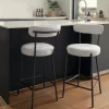 Clearance House Nordic BADALONA Tabouret de bar en tissu bouclette et métal H65cm