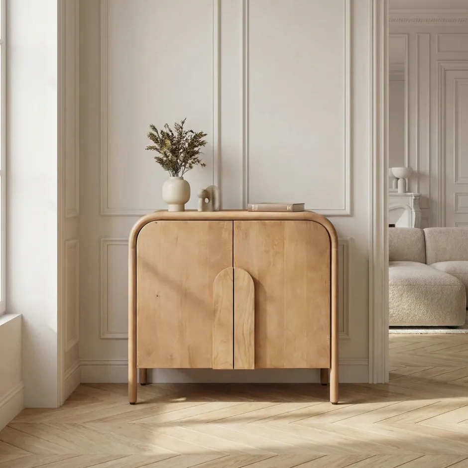 Online Drawer BALI Buffet 2 portes en bois massif L90cm