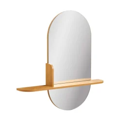 Best House Nordic BARCO Miroir ovale avec étagère en bois 94,5x92cm