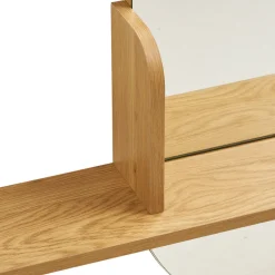 Best House Nordic BARCO Miroir ovale avec étagère en bois 94,5x92cm