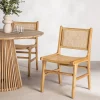 Clearance Drawer BASUKI Lot de 2 chaises en teck et cannage