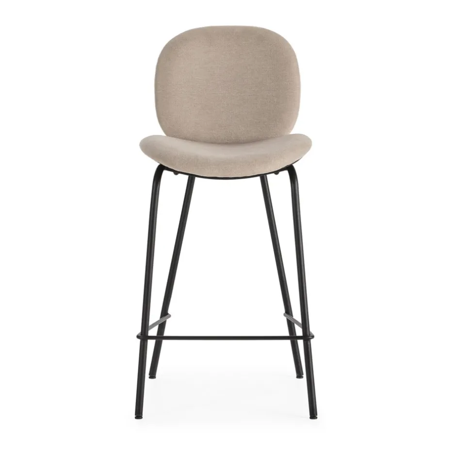Discount No name BEGA Lot de 2 chaises de bar en tissu et métal H65cm