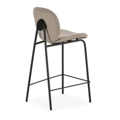 Discount No name BEGA Lot de 2 chaises de bar en tissu et métal H65cm