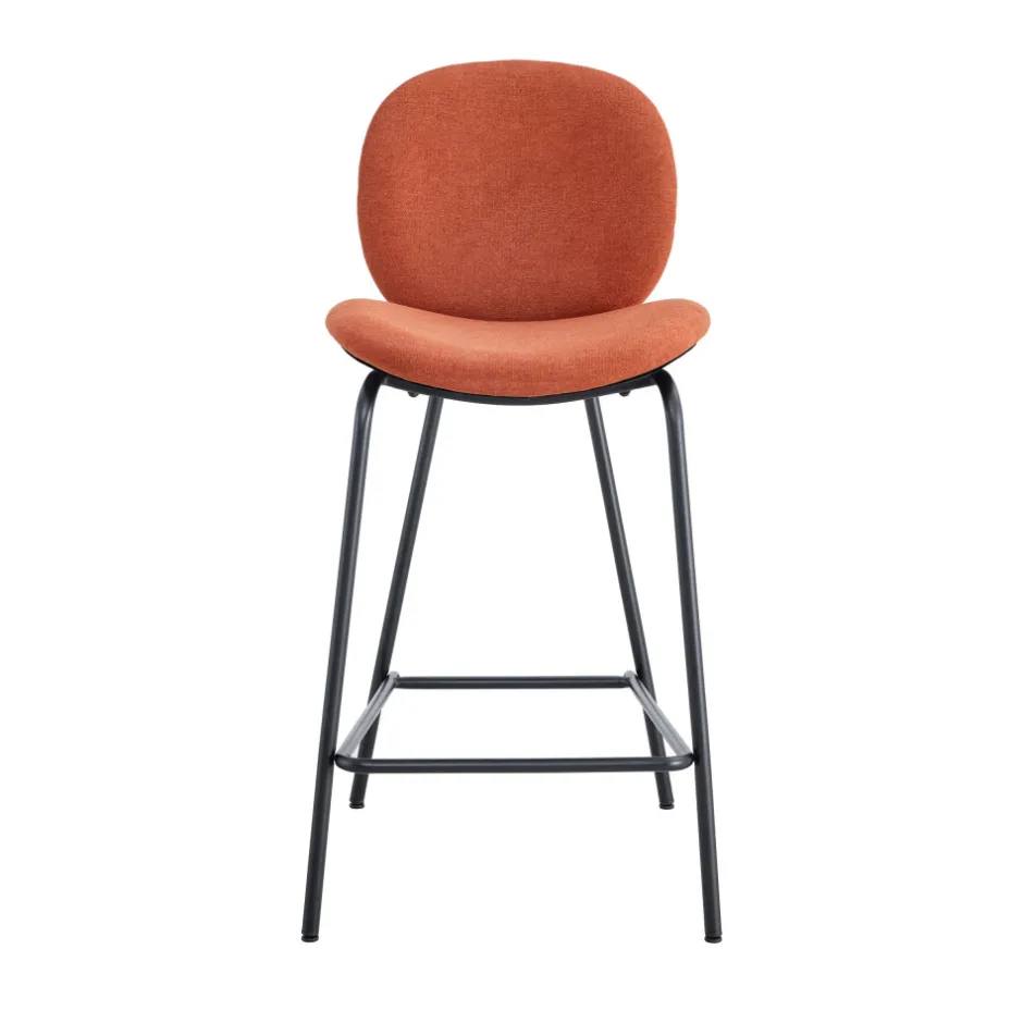 Discount No name BEGA Lot de 2 chaises de bar en tissu et métal H65cm