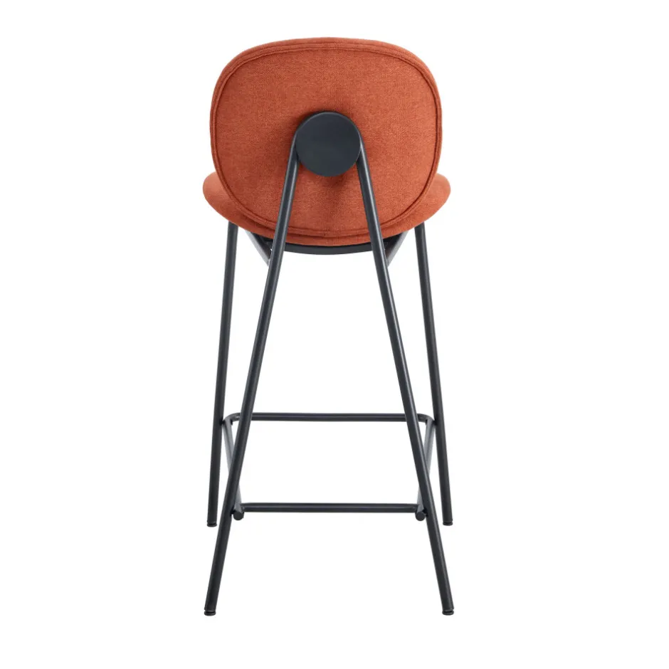 Discount No name BEGA Lot de 2 chaises de bar en tissu et métal H65cm