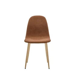Outlet Drawer BELLA Lot de 2 chaises en tissu piètement effet bois