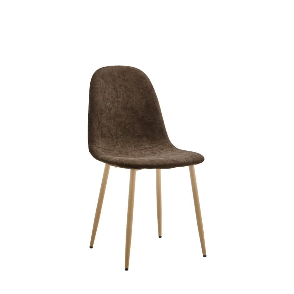 Outlet Drawer BELLA Lot de 2 chaises en tissu piètement effet bois
