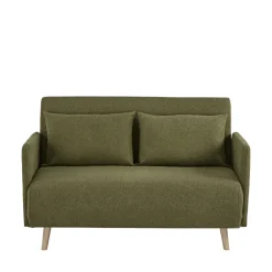 Best Drawer BELUSHI Canapé convertible 2 places en tissu pieds bois clair
