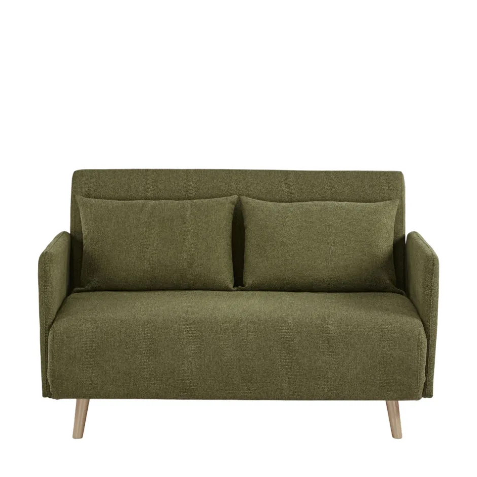Best Drawer BELUSHI Canapé convertible 2 places en tissu pieds bois clair