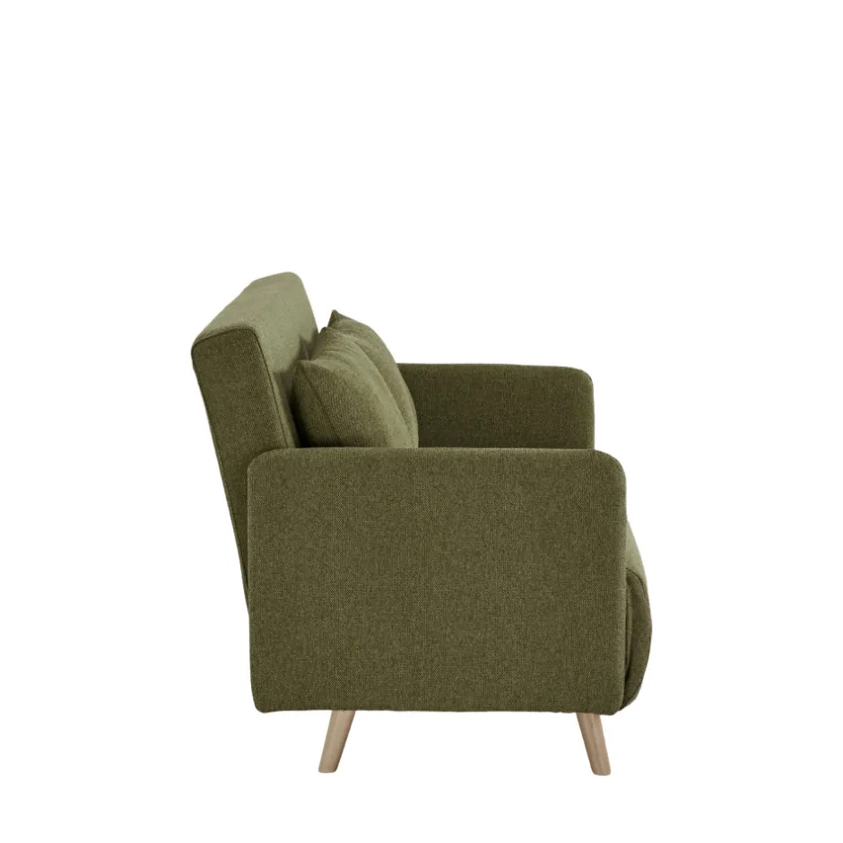 Best Drawer BELUSHI Canapé convertible 2 places en tissu pieds bois clair