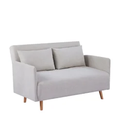 Best Drawer BELUSHI Canapé convertible 2 places en tissu pieds bois clair