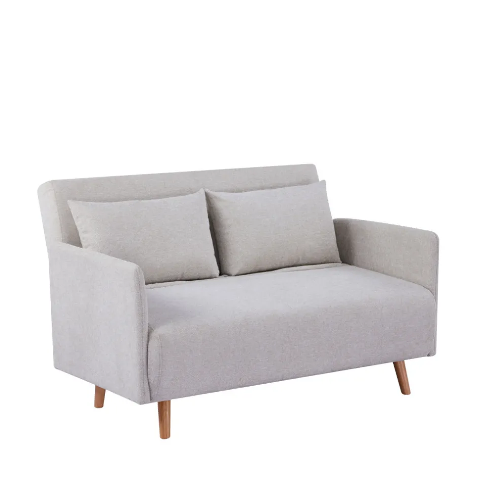 Best Drawer BELUSHI Canapé convertible 2 places en tissu pieds bois clair