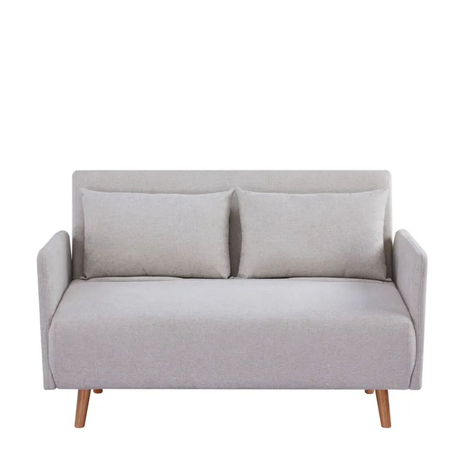 Best Drawer BELUSHI Canapé convertible 2 places en tissu pieds bois clair
