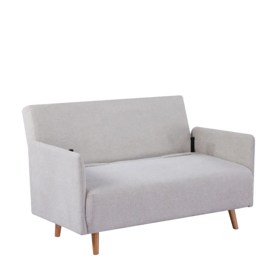 Best Drawer BELUSHI Canapé convertible 2 places en tissu pieds bois clair