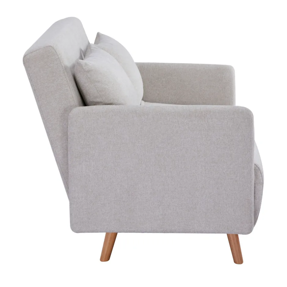 Best Drawer BELUSHI Canapé convertible 2 places en tissu pieds bois clair